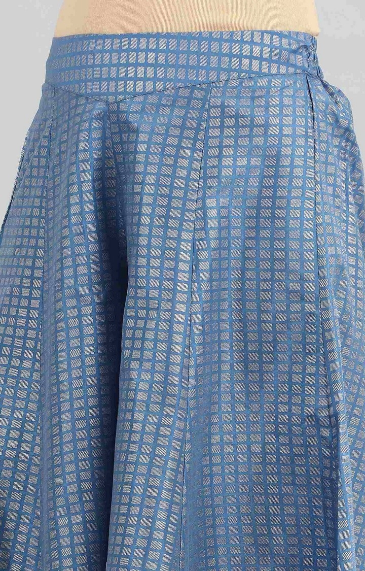 Aurelia | Women's Blue Polyester Geometrical Palazzos 5