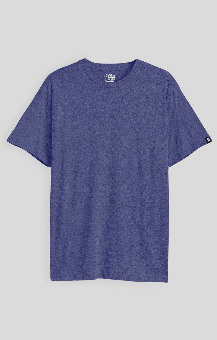Men's Blue Solid Regular T-Shirt