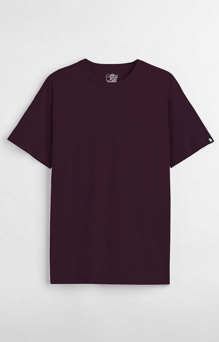 Men's Red Solid Regular T-Shirt