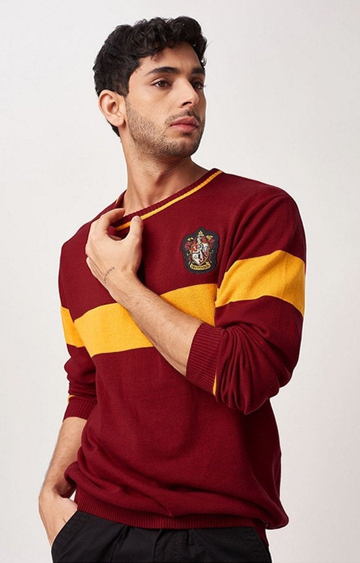 Men's Harry Potter: Gryffindor Sigil Red Striped Sweaters