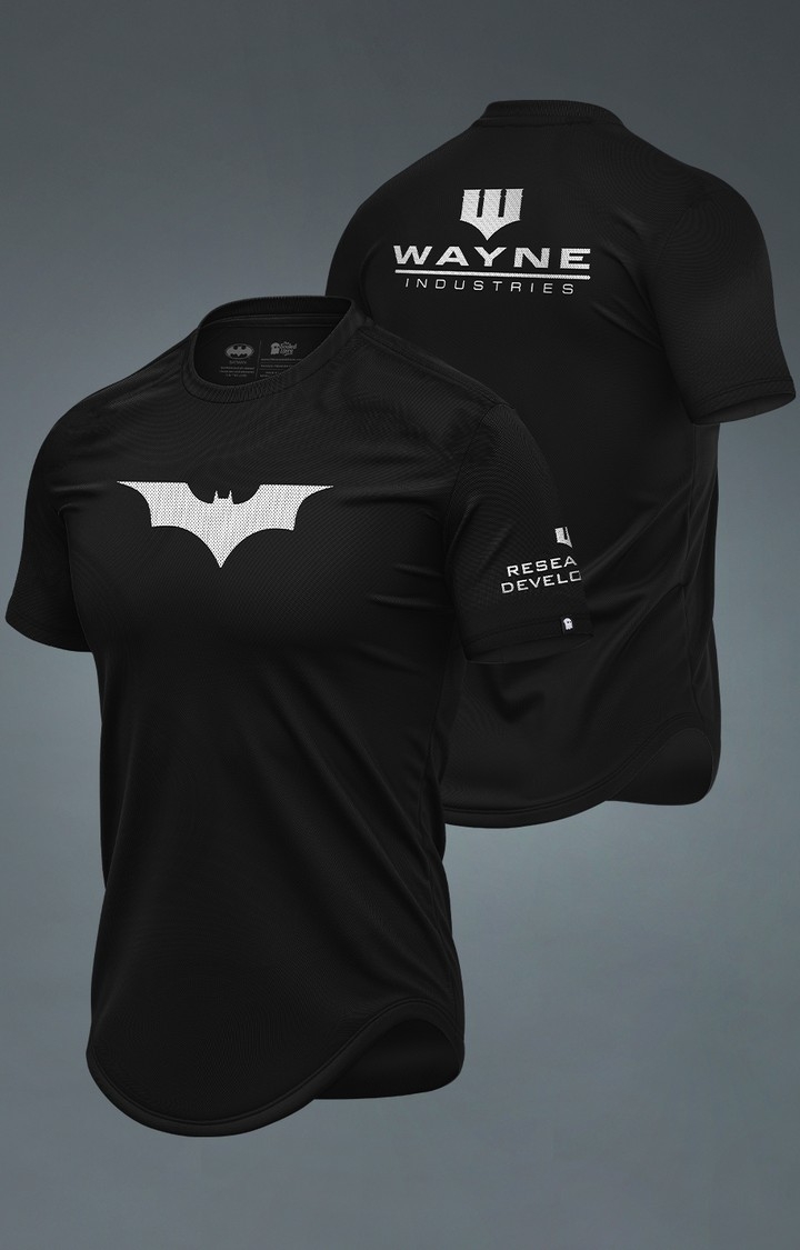 The Souled Store | Men's Batman: Wayne Industries Drop Cut T-Shirt