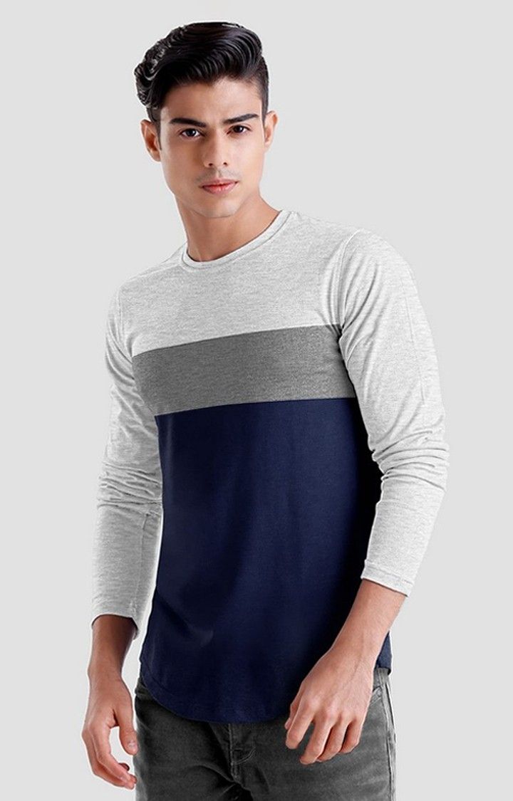 Men's Multicolour Colourblock Regular T-Shirt