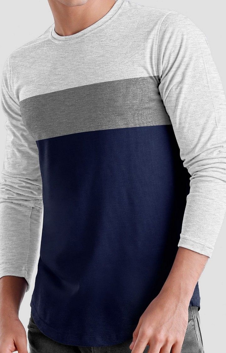 Men's Multicolour Colourblock Regular T-Shirt