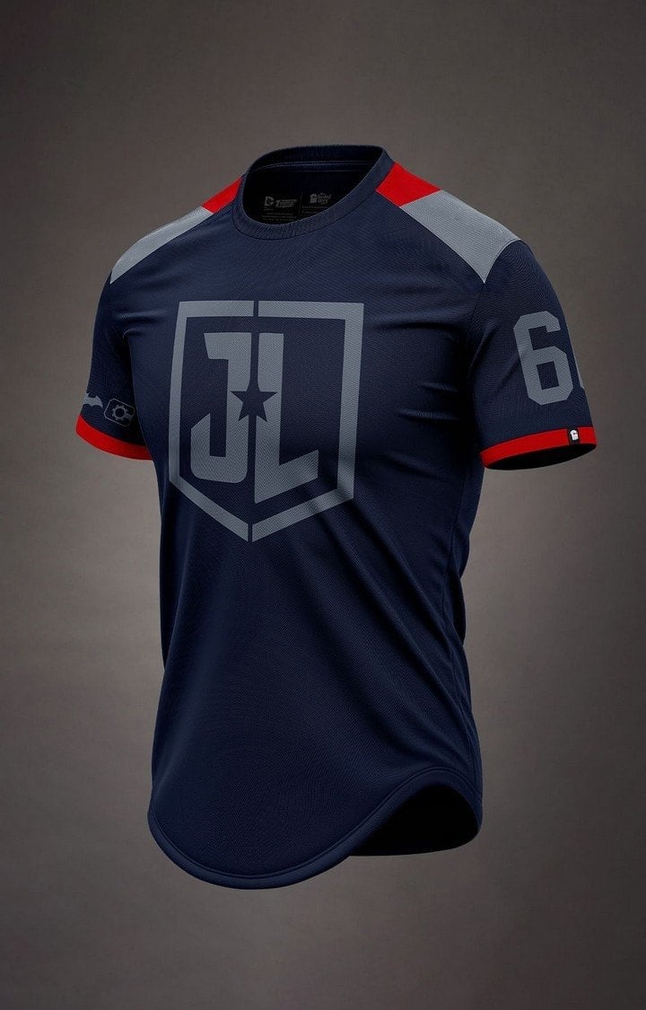 Men's Justice League: Logo Blue Printed Regular T-Shirt