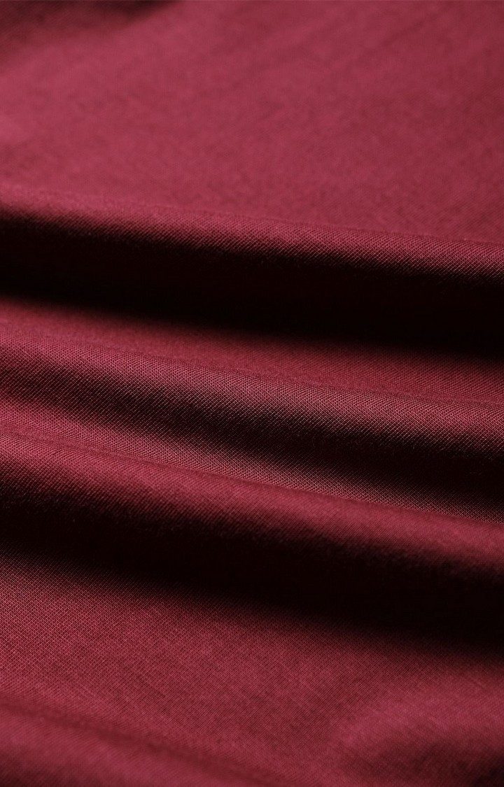 Men's Red Solid Regular T-Shirt