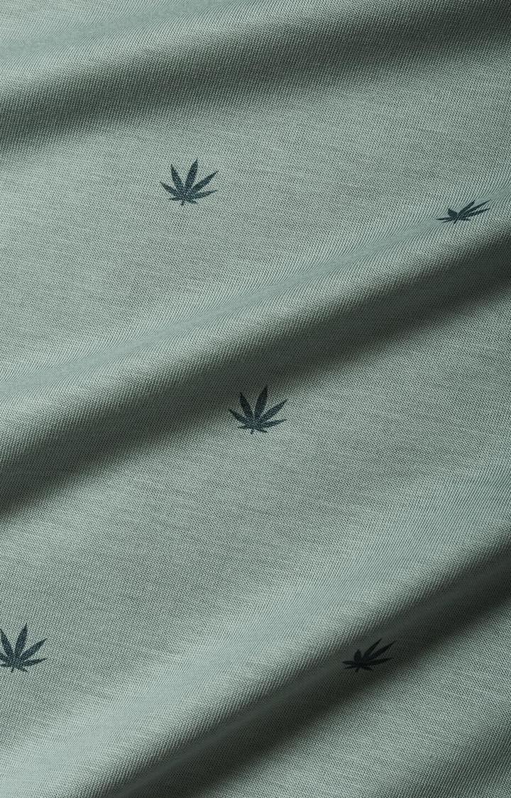 Men's Green Printed Regular T-Shirt