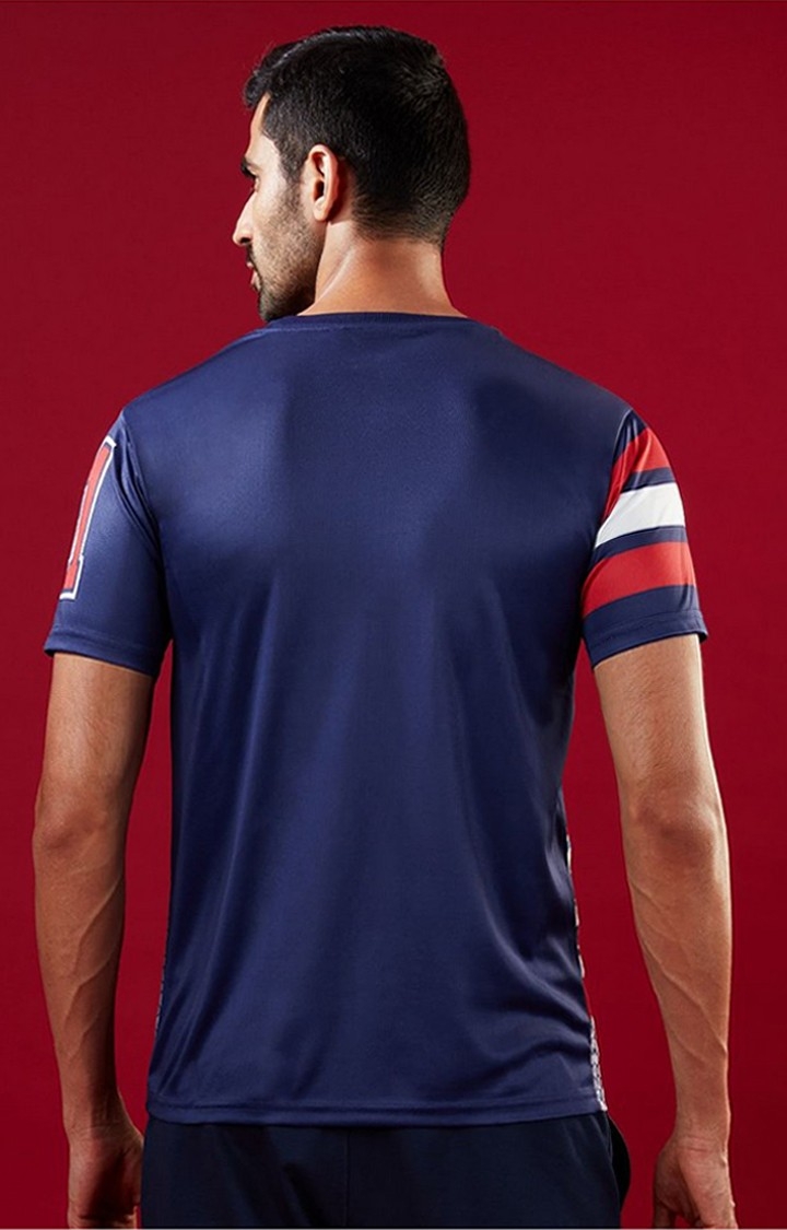 Men's Captain America: Shield Blue Printed Regular T-Shirt