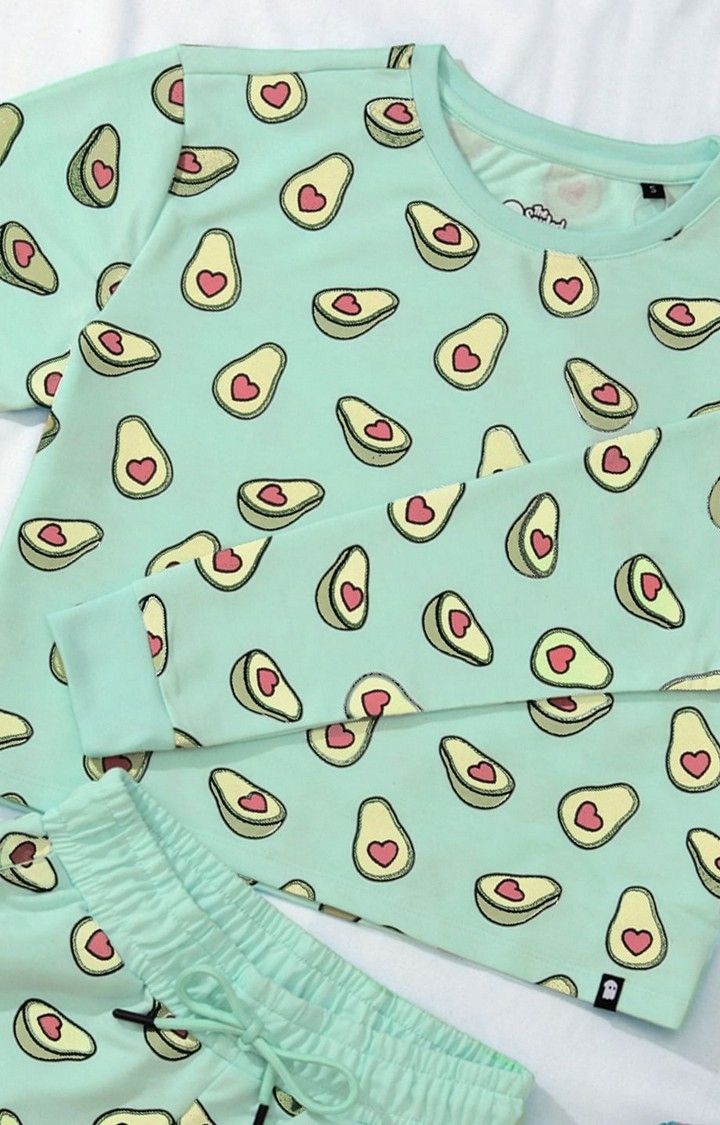 Women's Avocado Love Set Green Printed Co-ords