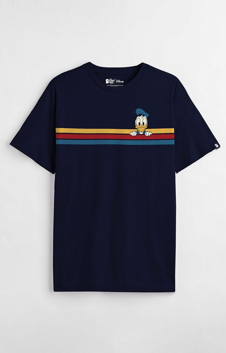 Men's Donald Duck Blue Printed Regular T-Shirt