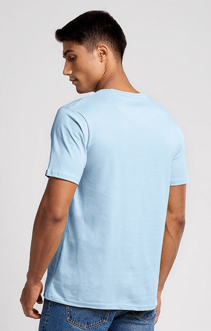 Men's Find Your Balance Blue Printed Regular T-Shirt