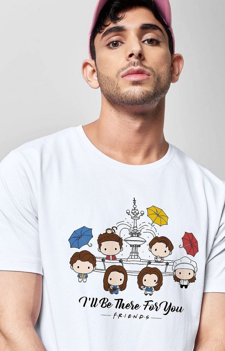 Men's F.R.I.E.N.D.S: I'll Be There For You White Printed Regular T-Shirt