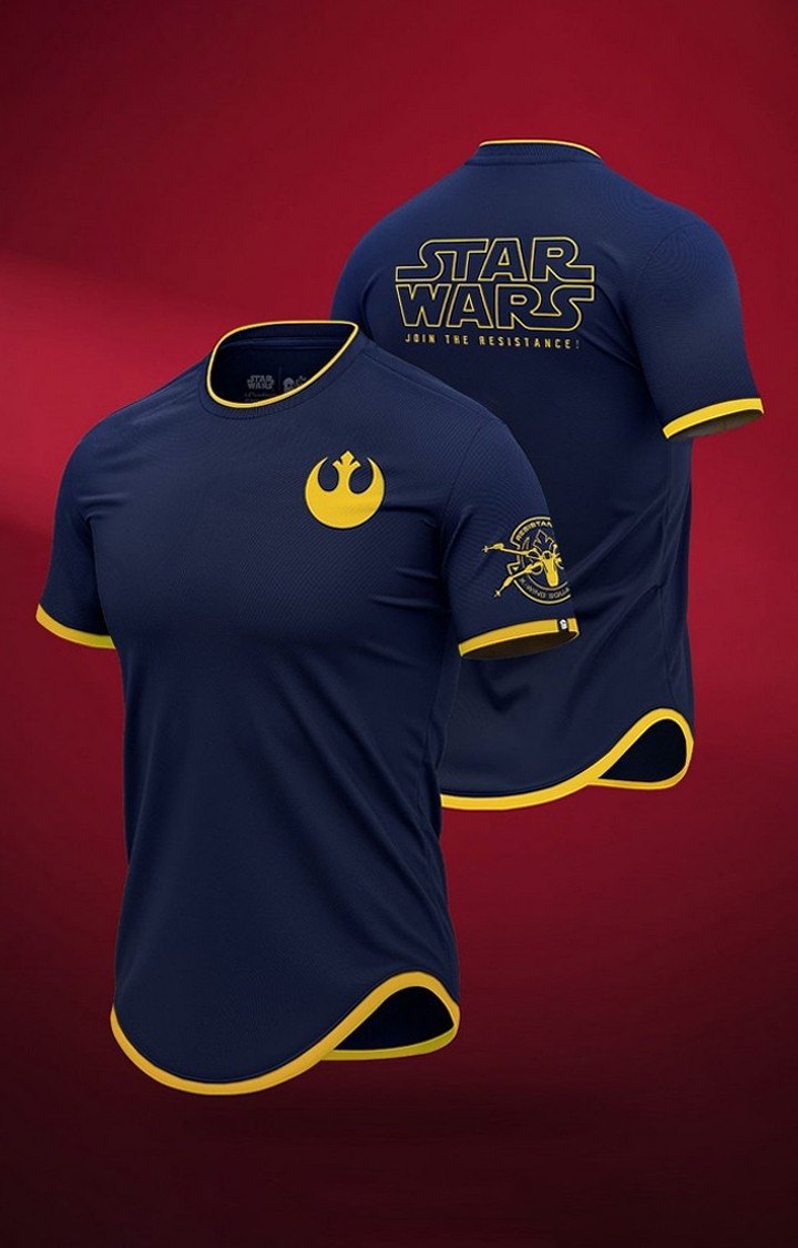 Men's Star Wars: Join The Resistance Blue Printed Regular T-Shirt