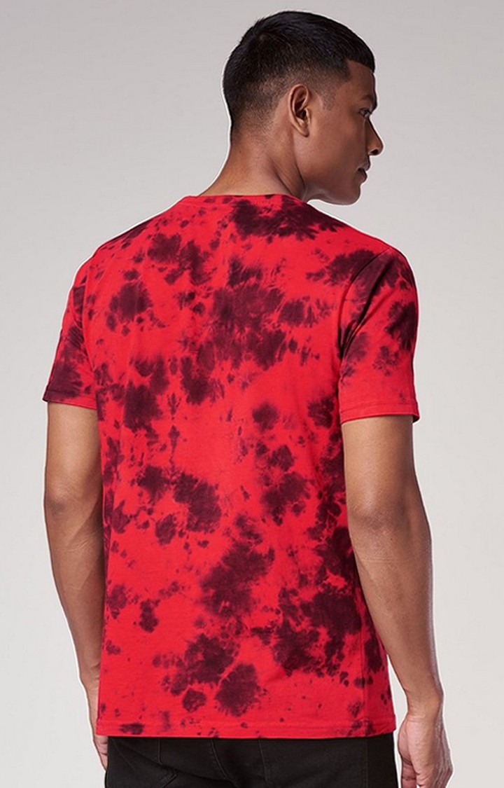 Men's Liverpool FC Red Tie Dye Printed Regular T-Shirt