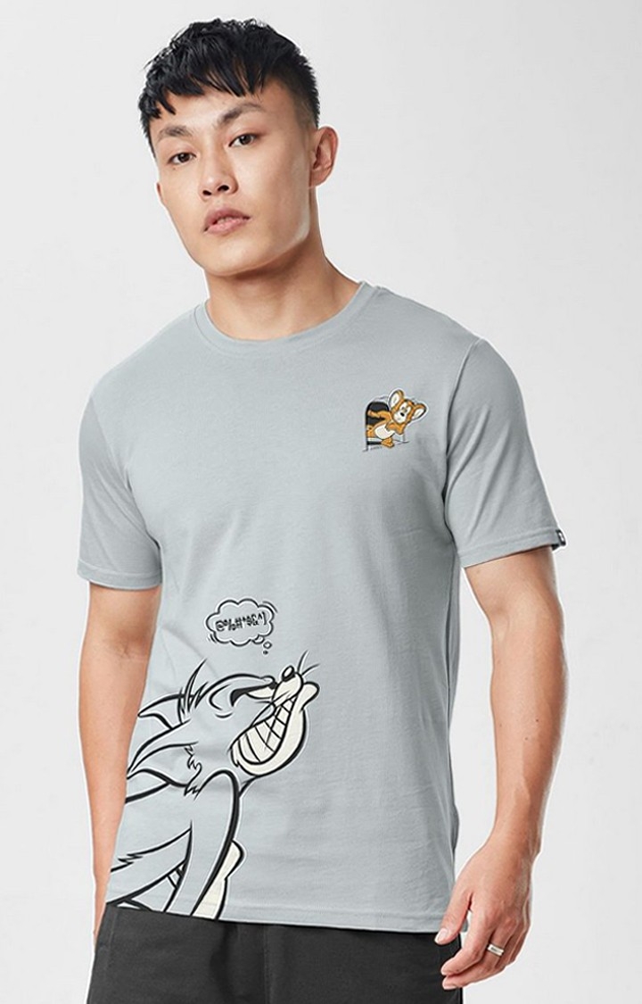 The Souled Store | Men's Tom And Jerry: Angry Tom Grey Printed Regular T-Shirt