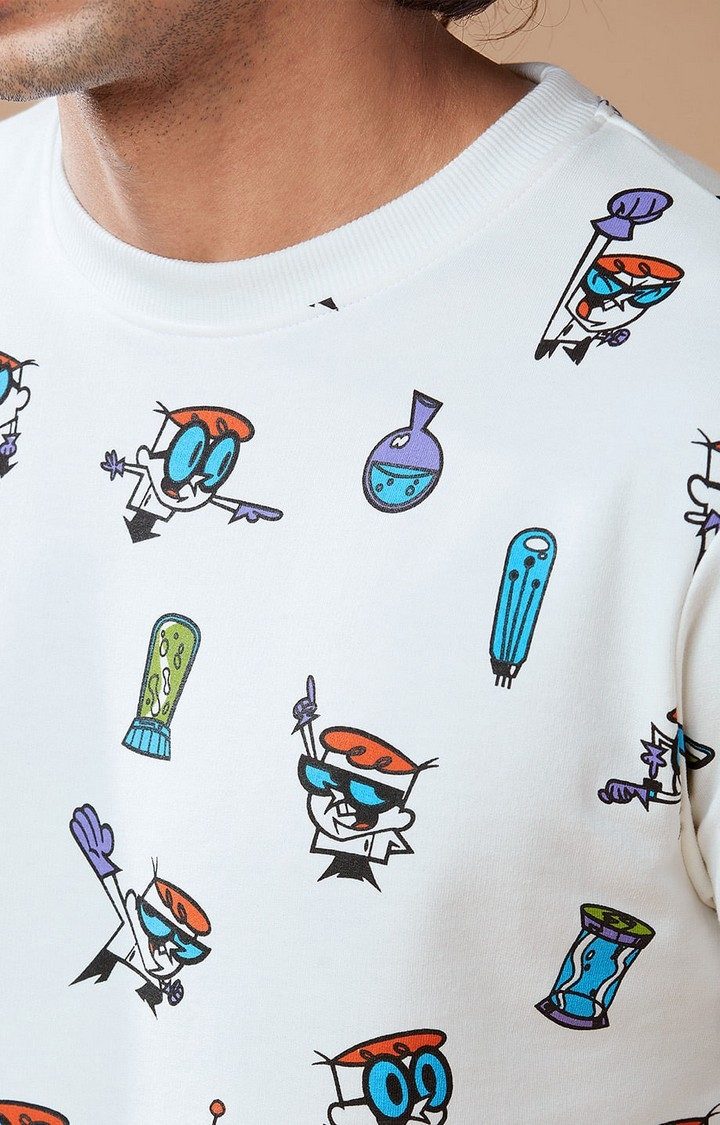 Men's Dexter White Printed Sweatshirts
