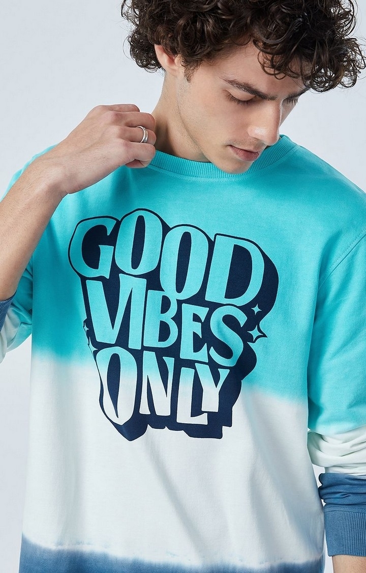 Men's Good Vibes Only Multicolour Typographic Printed Sweatshirts