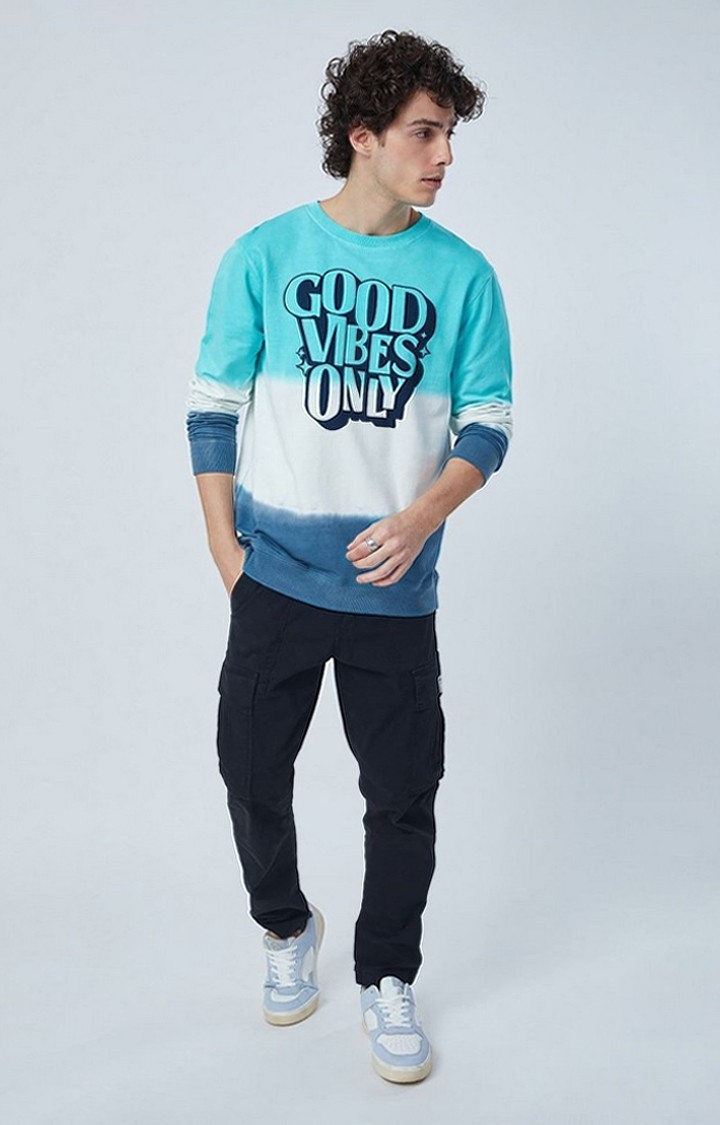 Men's Good Vibes Only Multicolour Typographic Printed Sweatshirts