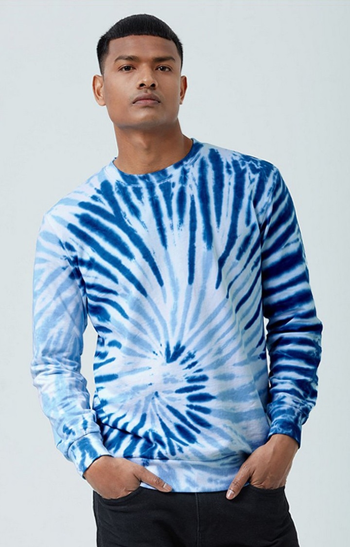 The Souled Store | Men's Blue Tie Dye Printed Sweatshirts