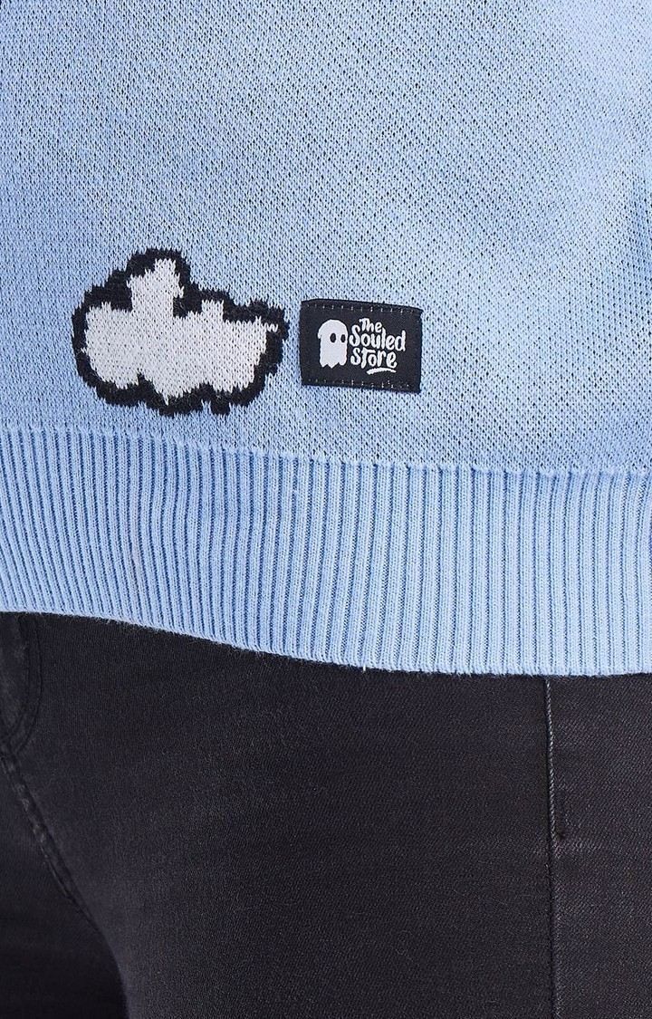 Women's Peanuts: Hug Blue Printed Sweaters