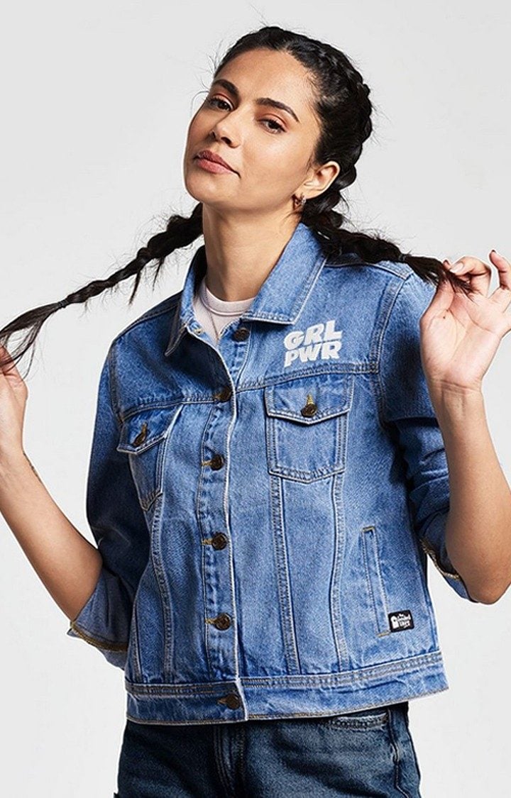 Girl power jean jacket discount