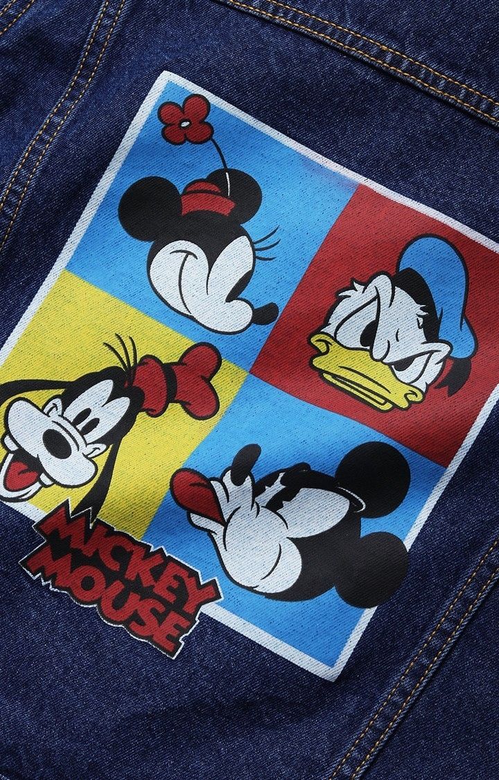 Women's Disney Blue Printed Denim Jacket