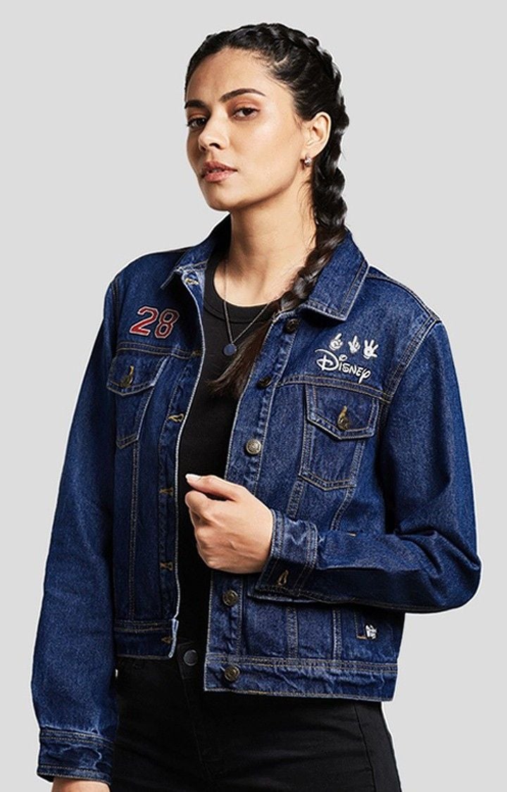 Disney denim jacket womens top