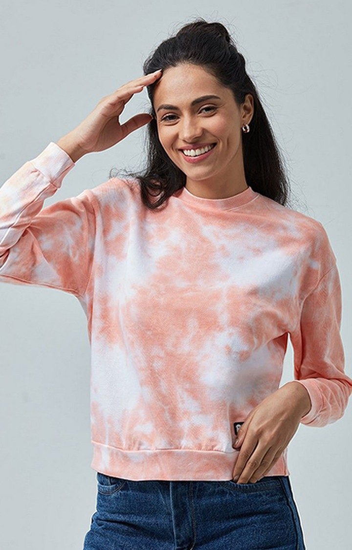 Pink tie dye sweatshirt womens 2025