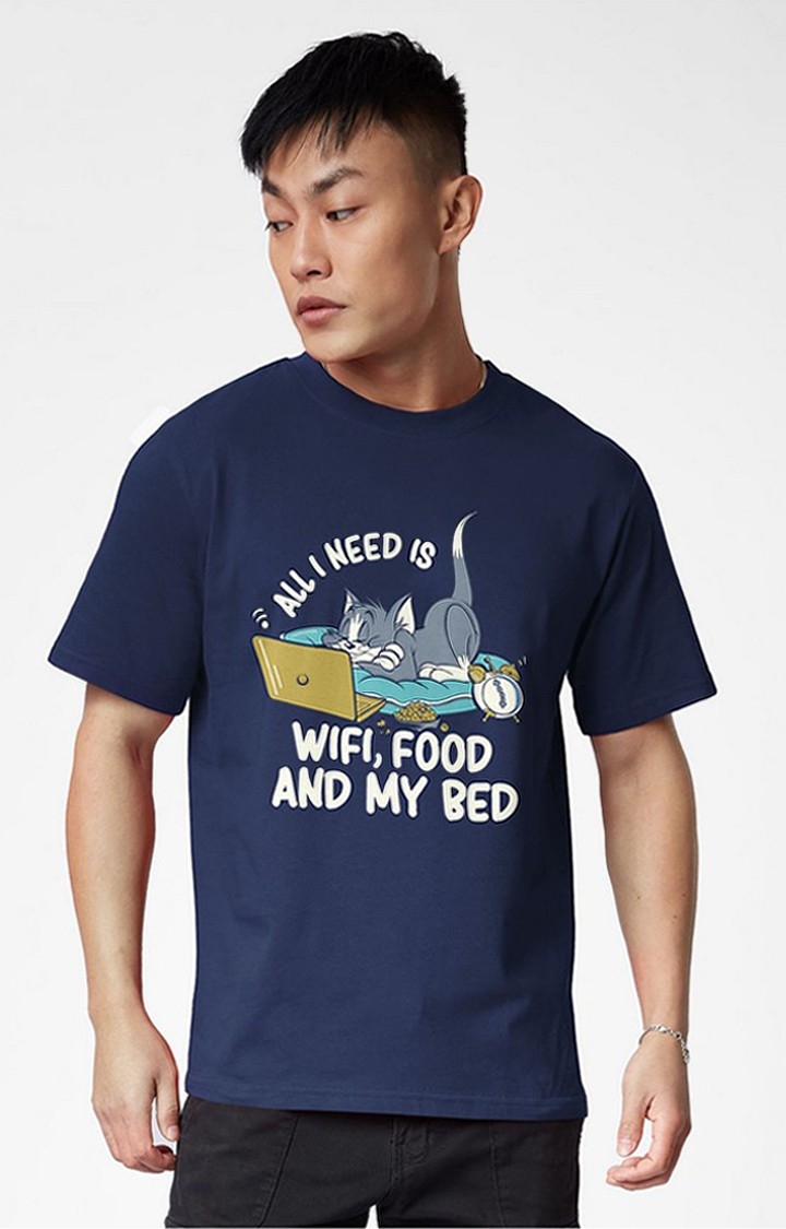 The Souled Store | Men's Tom And Jerry: All I Need Blue Printed Regular T-Shirt