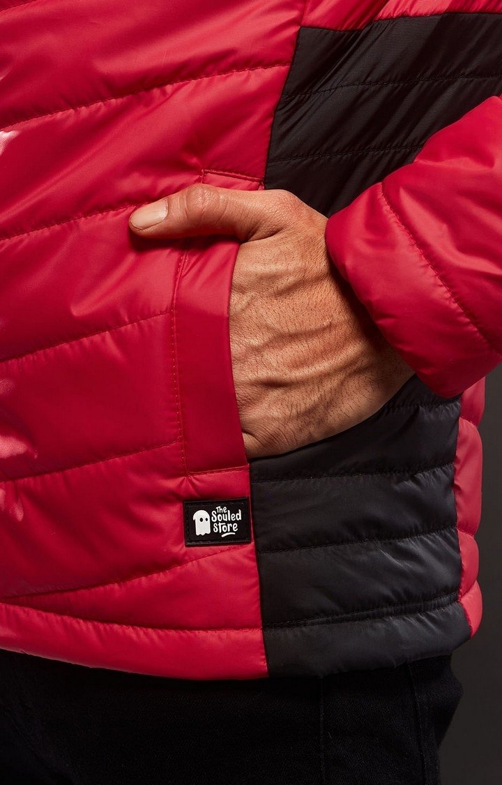 Men's Spider-Man: Logo Red Solid Bomber Jacket