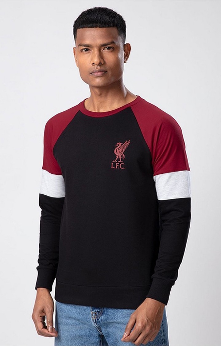 The Souled Store | Men's LFC: The Official Black Solid Sweatshirts