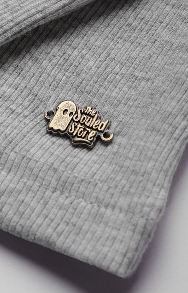 Women's Grey Solid Regular T-Shirt