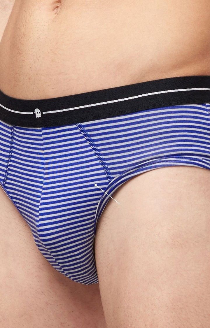 Men's Blue & White Sailor Stripes Briefs Underwear