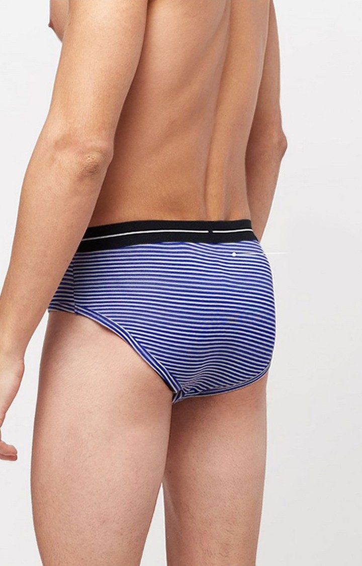 Men's Blue & White Sailor Stripes Briefs Underwear