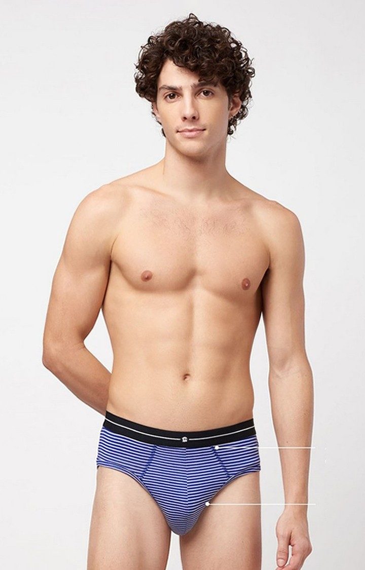 Men's Blue & White Sailor Stripes Briefs Underwear
