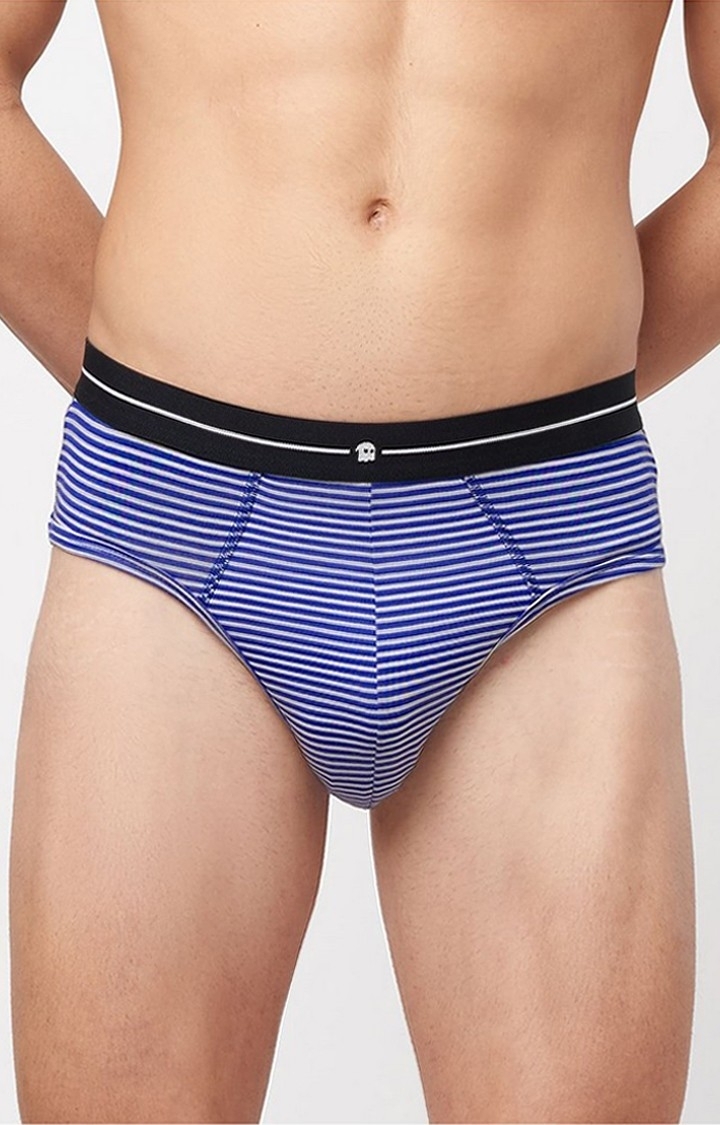 Men's Blue & White Sailor Stripes Briefs Underwear