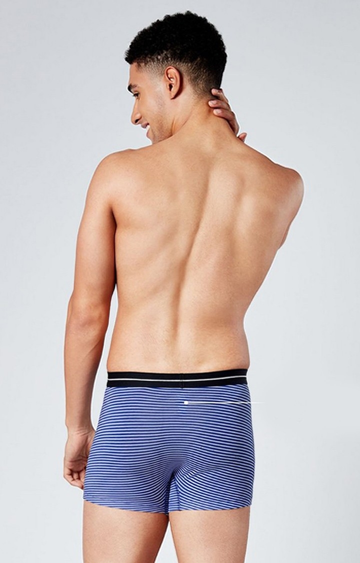 Men's Blue & White Sailor Stripes Trunks Underwear