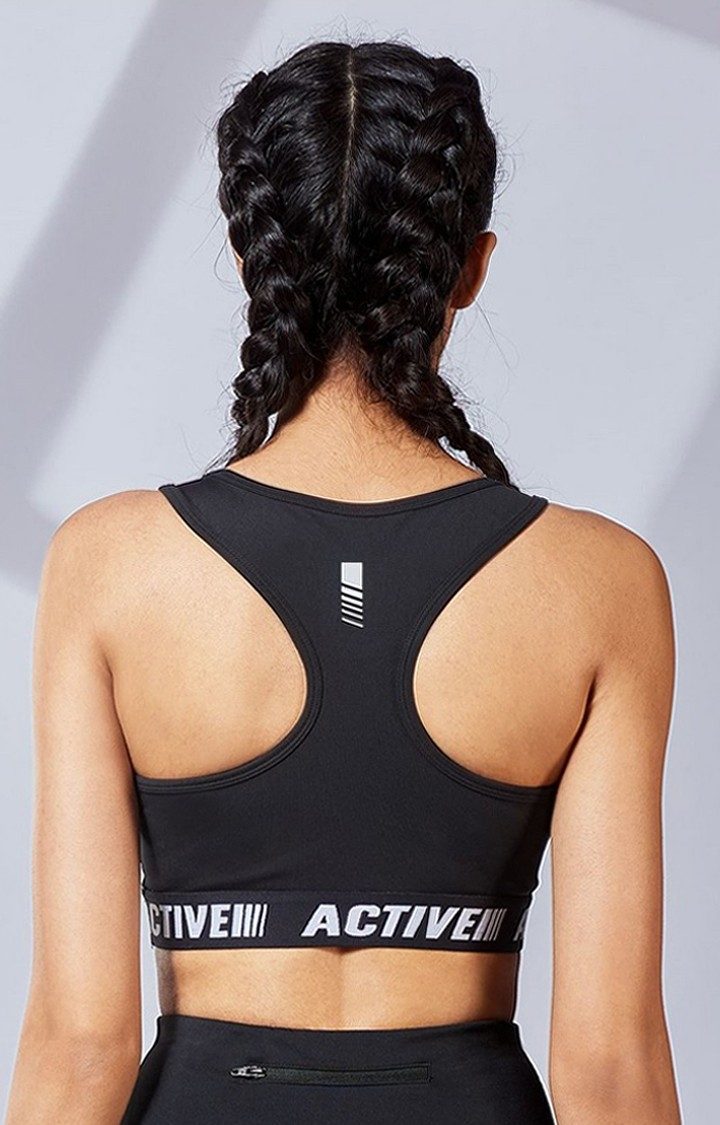 Women's Black Training Sports Bra