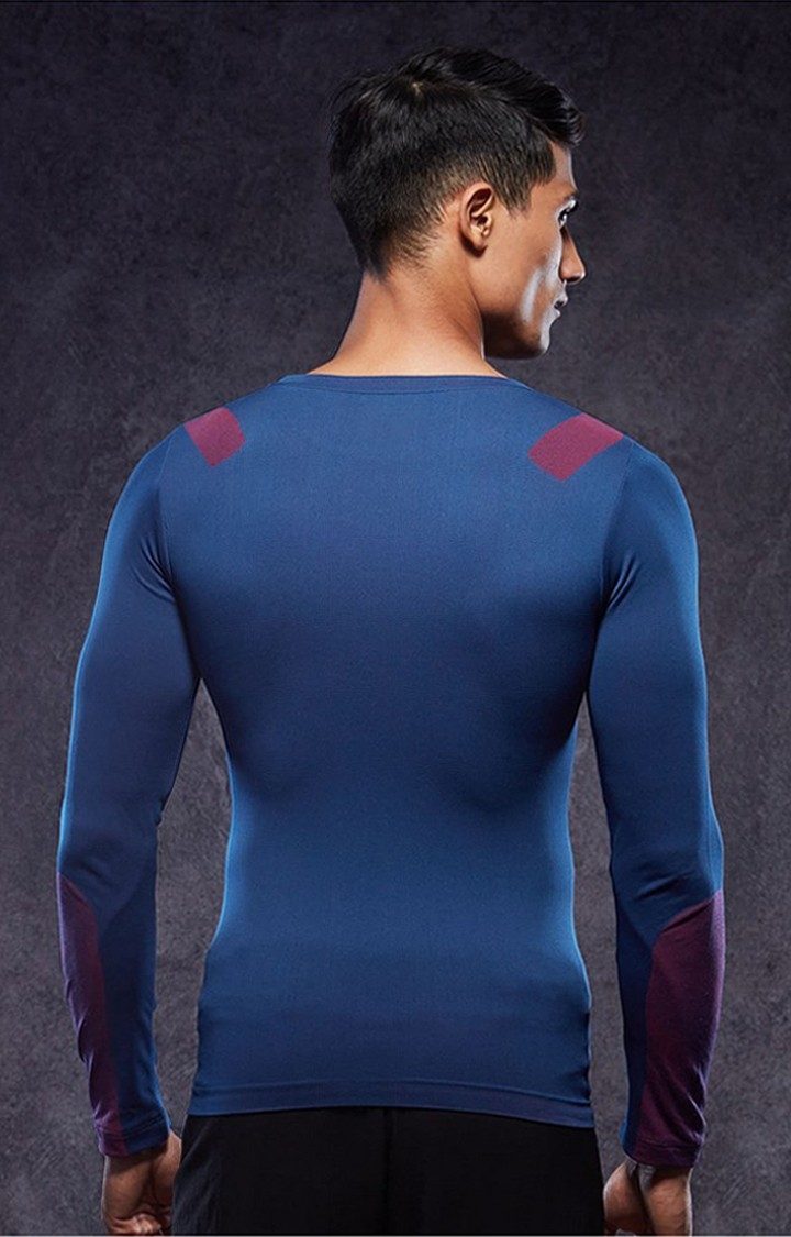 Men's Spider-Man: The Suit Blue Printed Activewear T-Shirt