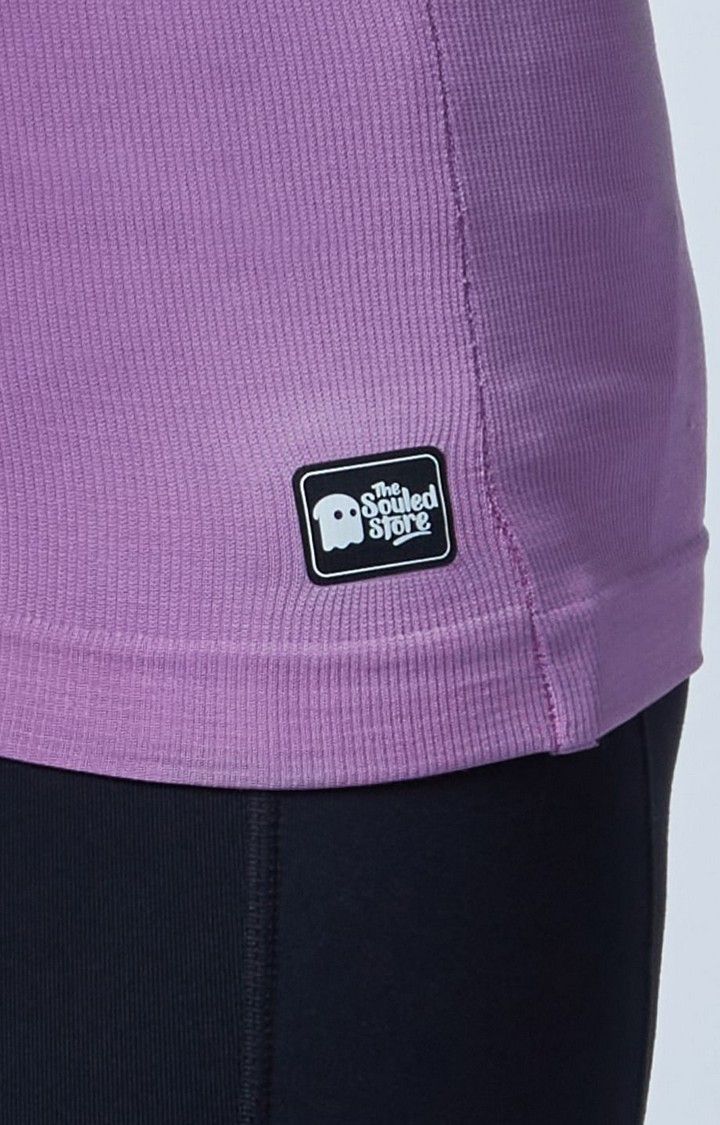 Women's Purple Solid Activewear T-Shirt