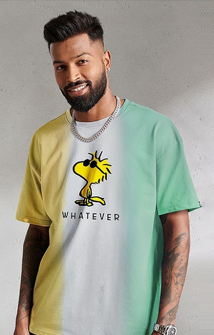 The Souled Store | Men's Peanuts: Whatever Multicolour Printed Oversized T-Shirt