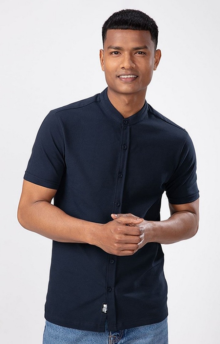 The Souled Store | Men's Blue Solid Casual Shirt