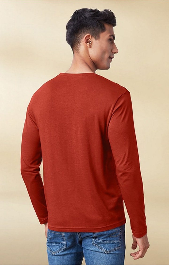 Men's Red Solid Regular T-Shirt