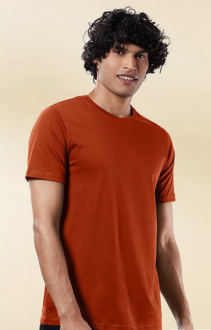 The Souled Store | Men's Red Solid Regular T-Shirt