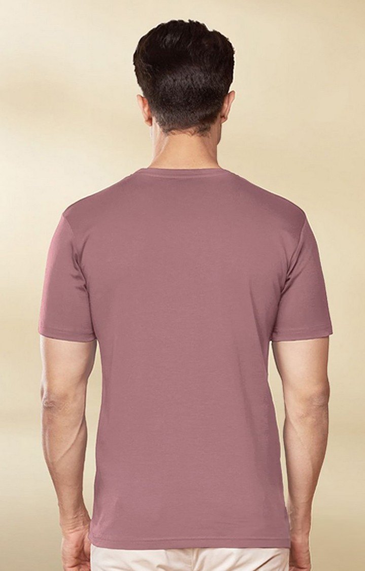Men's Pink Solid Regular T-Shirt