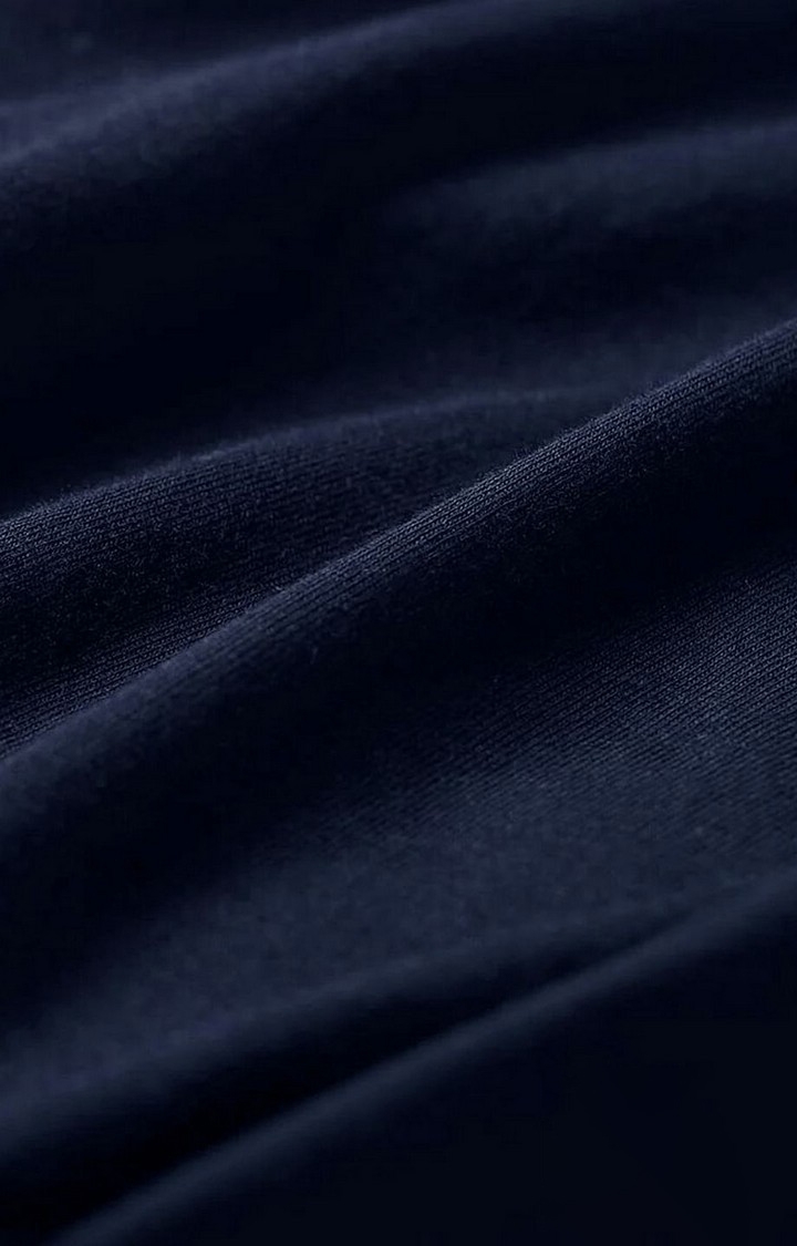 Men's Blue Solid Regular T-Shirt