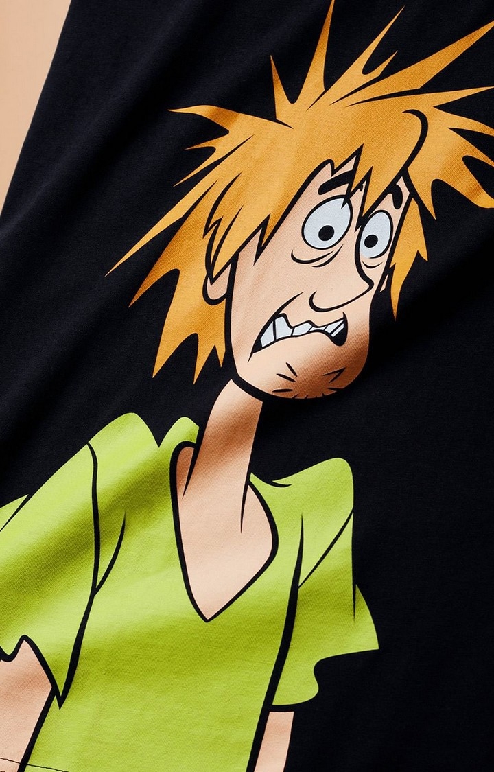 Men's Scooby Doo: Zoinks Black Printed Regular T-Shirt