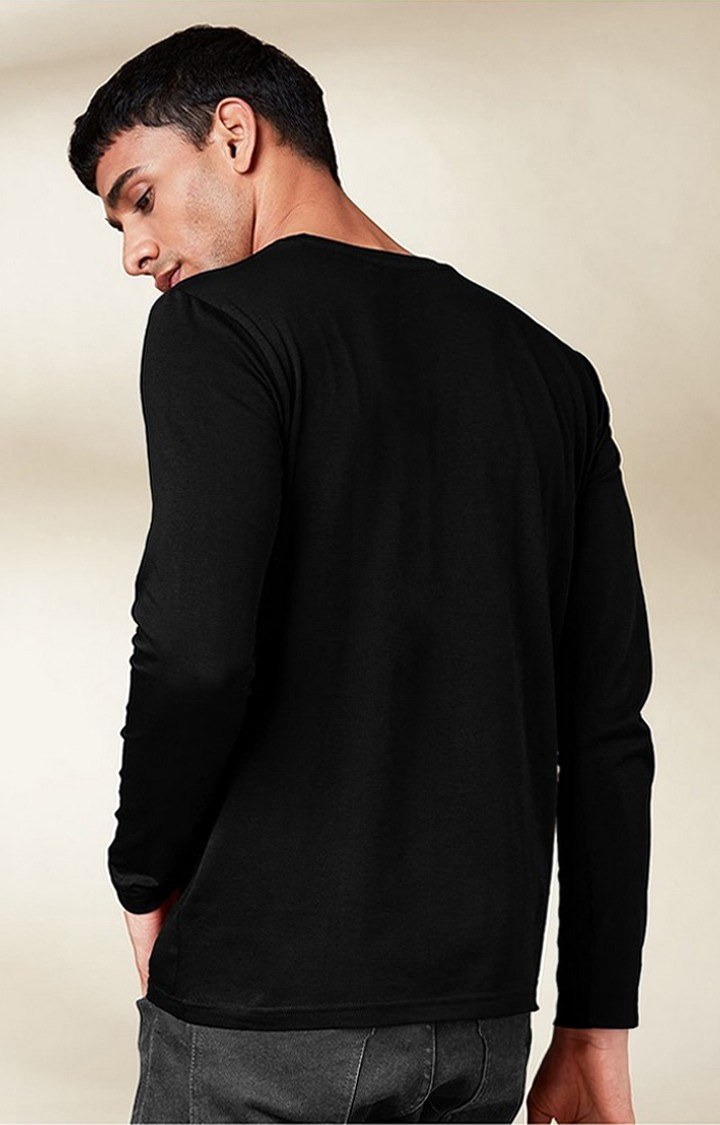 Men's SpongeBob: Nobody Cares Black Solid Regular T-Shirt