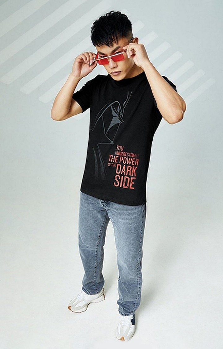 Men's Star Wars: Dark Side Black Printed Regular T-Shirt