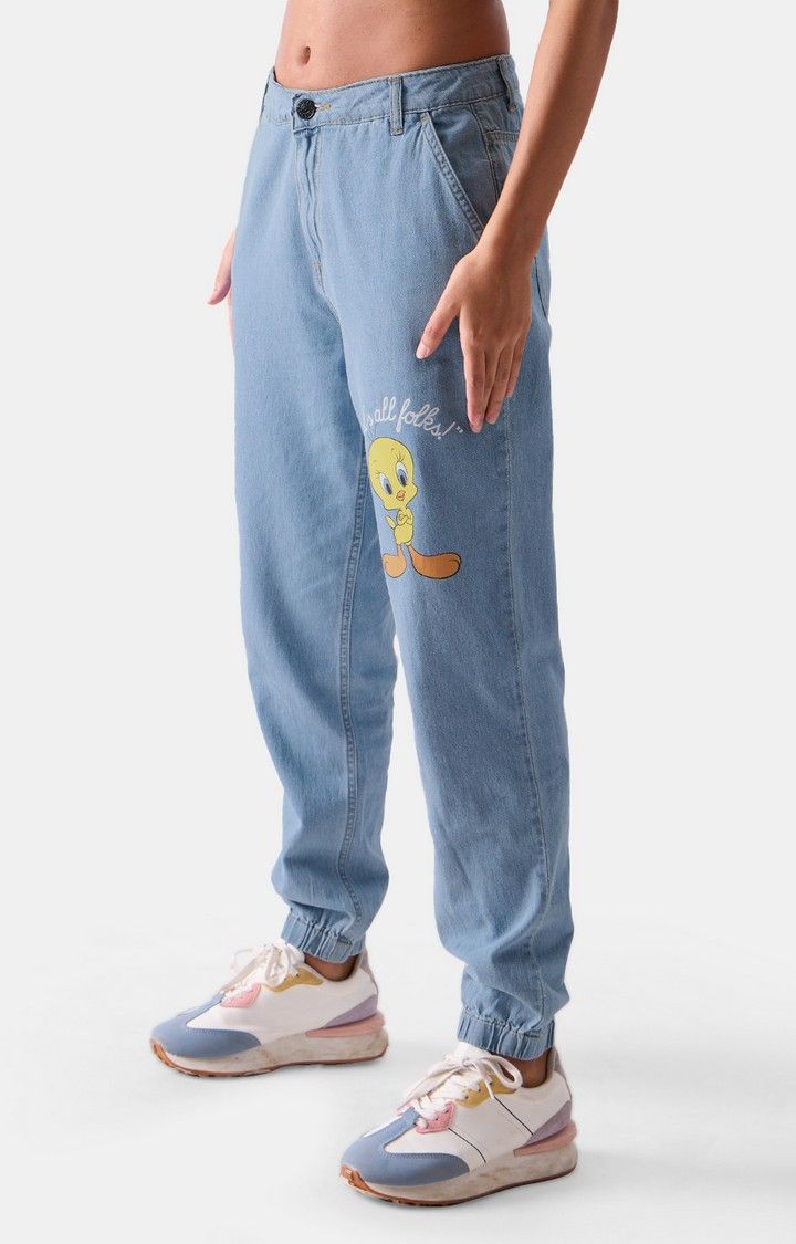 Women's  Official Tweety: That's All Folks Denim Joggers