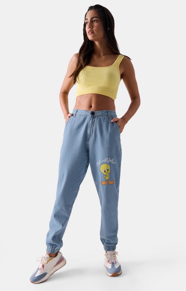 Women's  Official Tweety: That's All Folks Denim Joggers